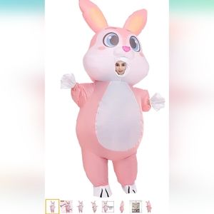 Pink Inflatable Bunny Costume Suit | Adult size